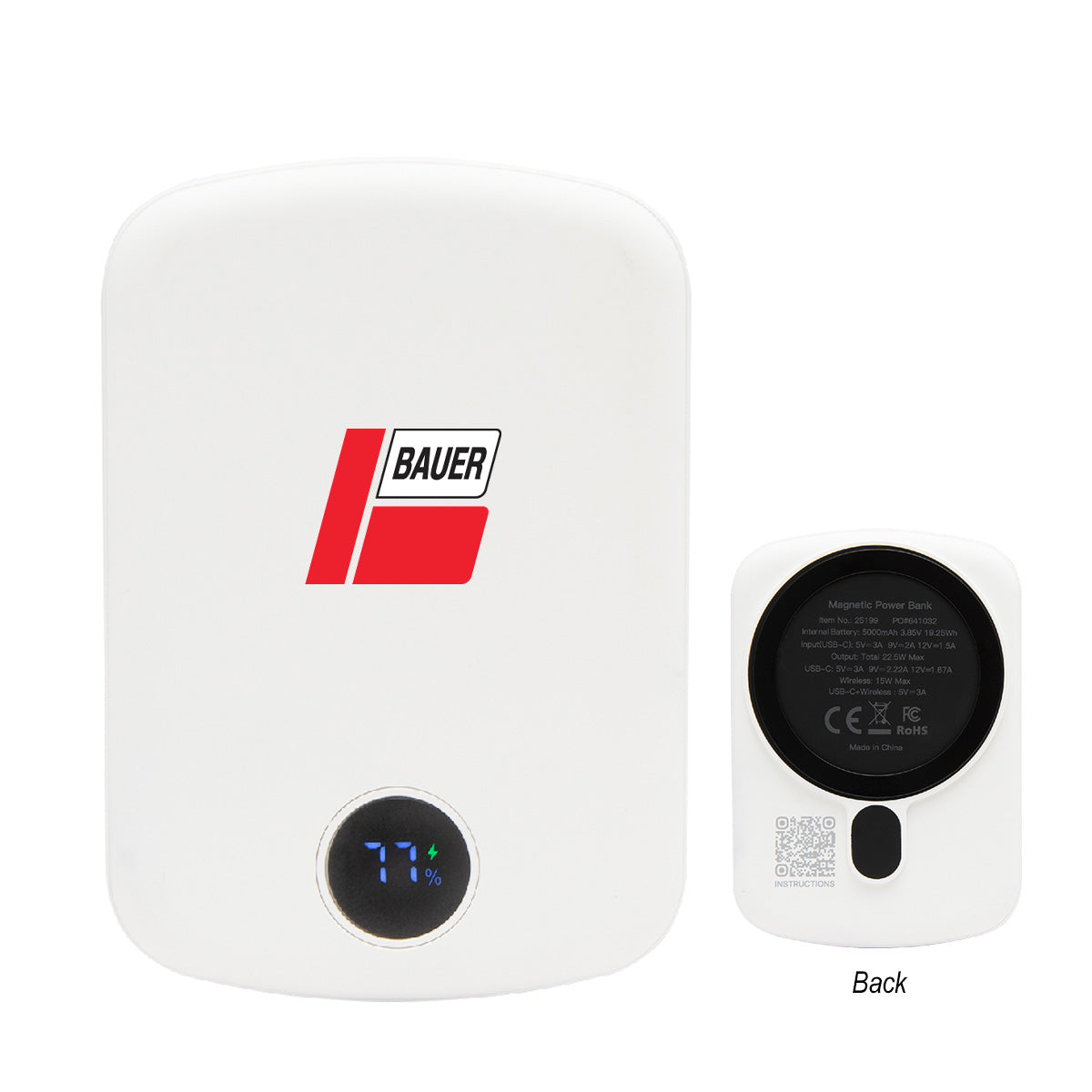 15W Mag Max Wireless Charger Power Bank - Bauer