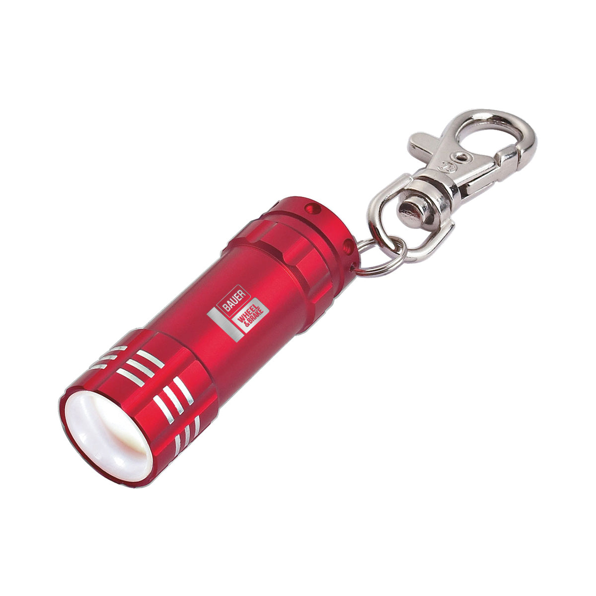 Mini Aluminum LED Flashlight With Key Clip - Wheel & Brake